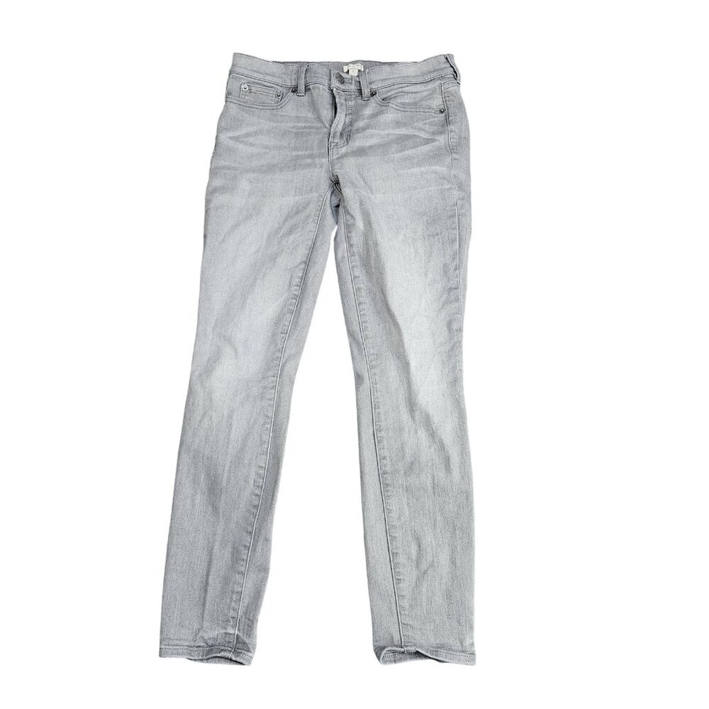 J.Crew Stretch Skinny Jeans Womens 27 Gray Light Wash Mid Rise Stretch Denim